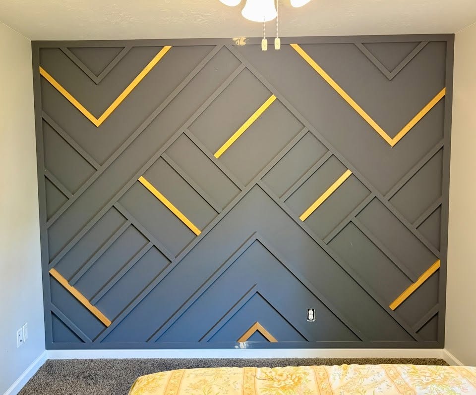 Custom geometric accent wall