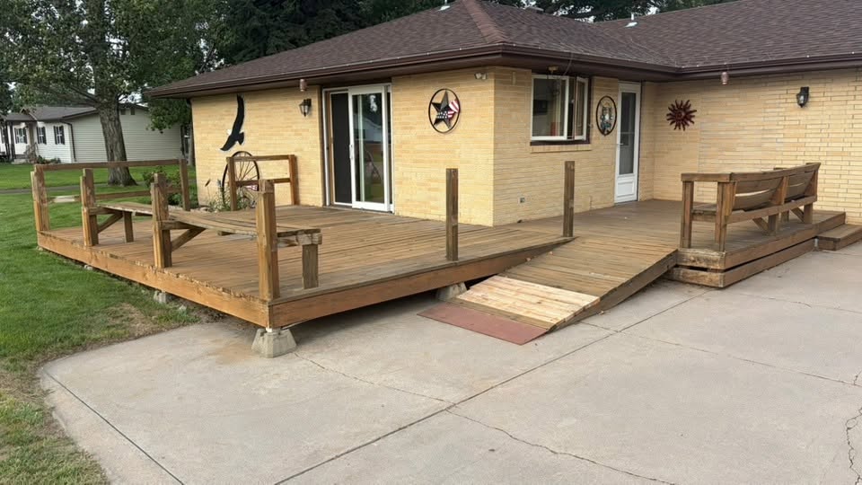 Existing backyard deck before reconstruction